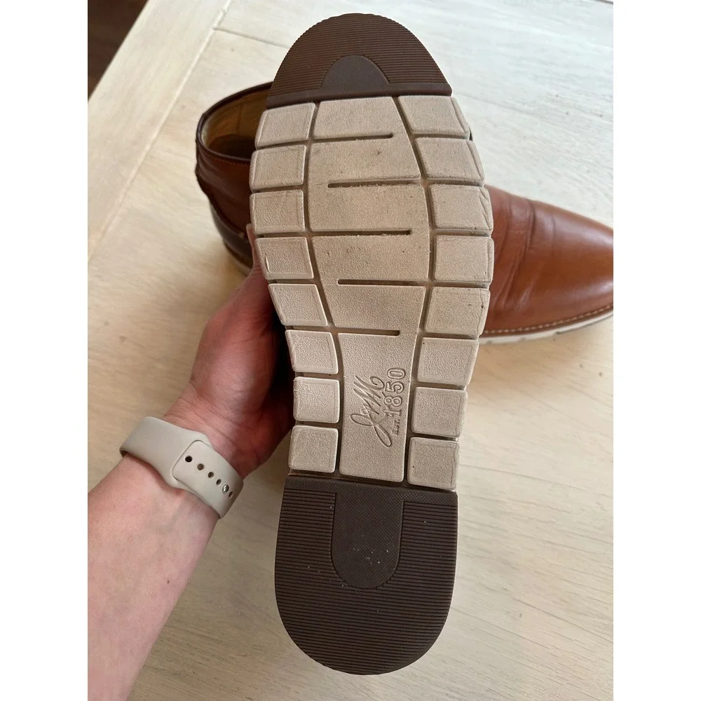 Johnston‎ & Murphy Men's 12M Brown Leather Chukka Boots Sheepskin Made in Brazil
